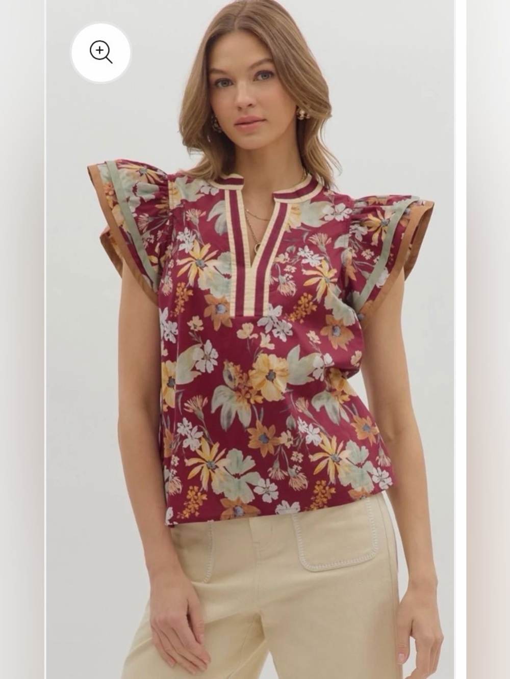 Entro Wildflower Wine Top- Size M